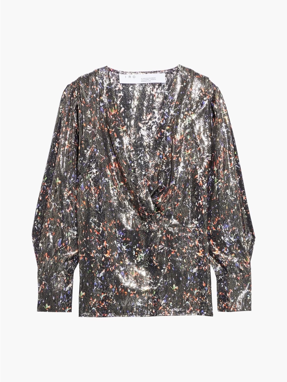 IRO Milana Silk Blend Metallic Blouse Size 34 / US 2